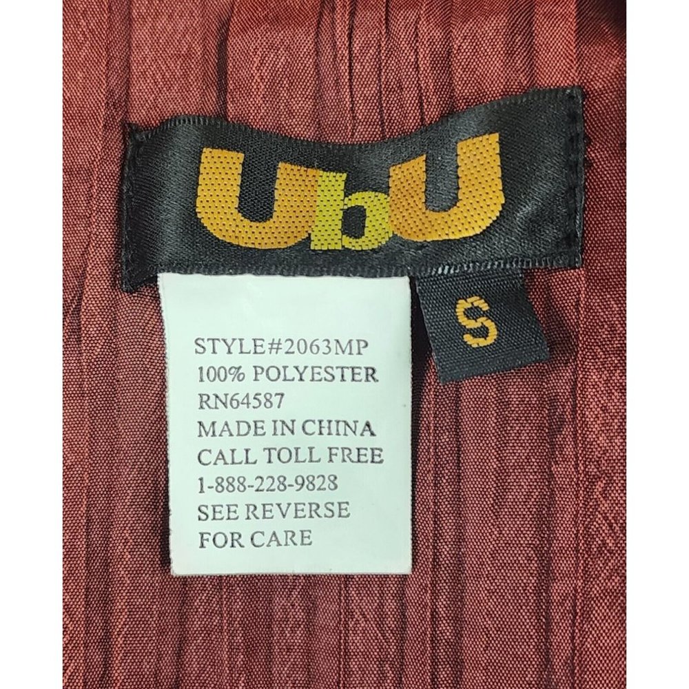 UBU Jacket Womens Small Burgundy Crinkled Retro Lightweight Full Zip Snap on - Picture 4 of 13